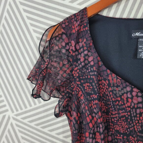 Vintage 90s Party Slip Dress size 6 Grunge alt Layered Black Red Midi Long - Picture 3 of 6